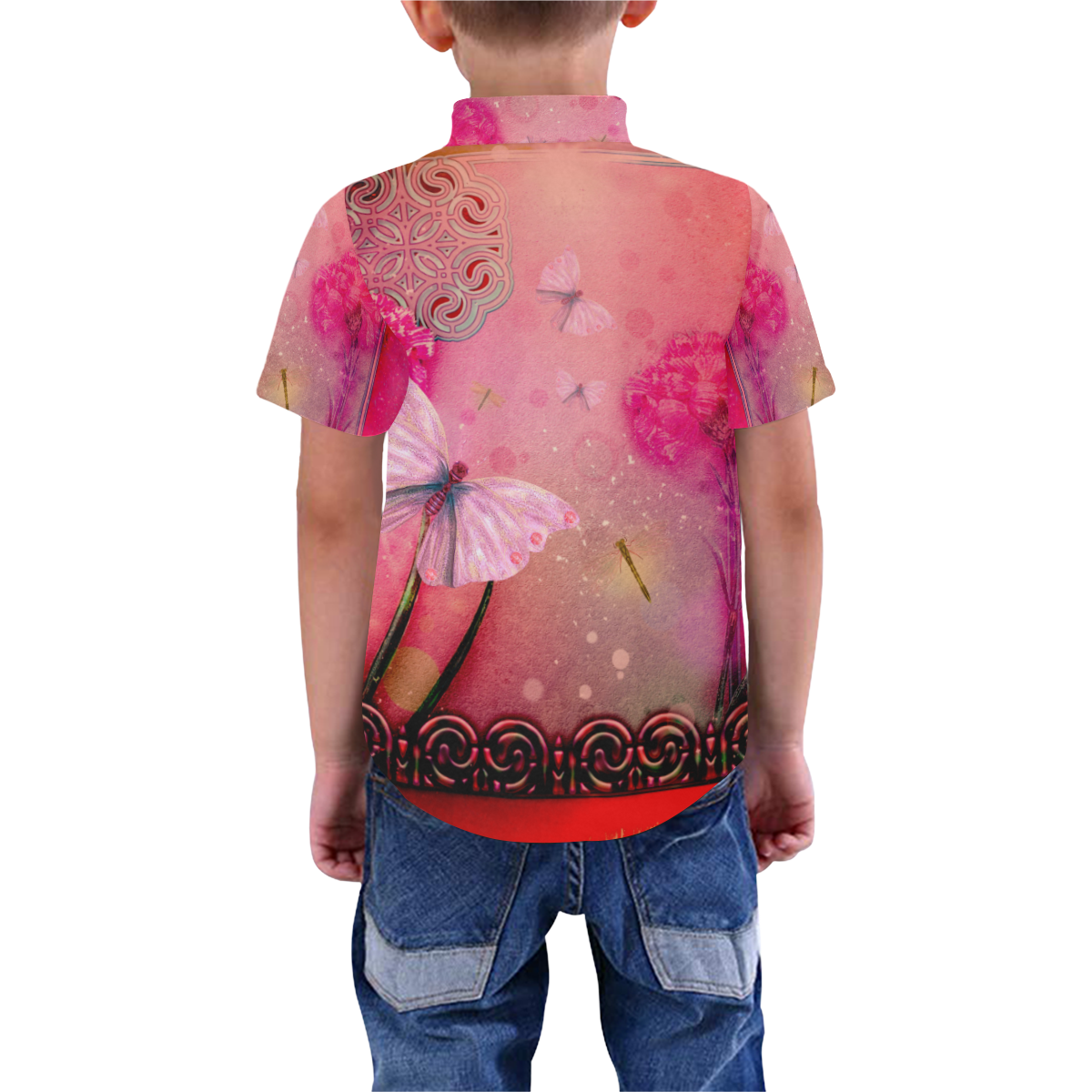 Wonderful butterflies Boys' All Over Print Short Sleeve Shirt (Model T59)