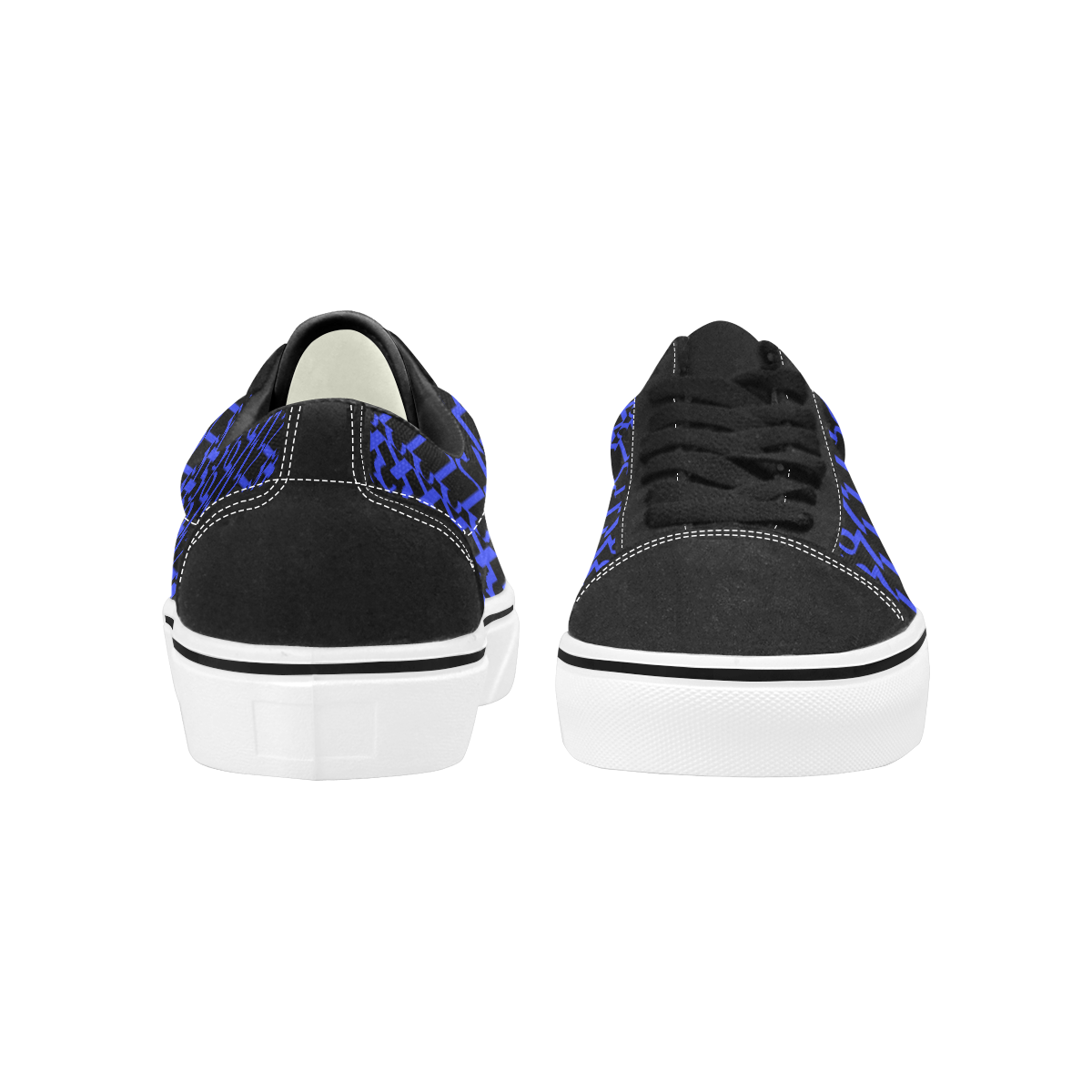 NUMBERS Collection 1234567 Blue/Black Men's Low Top Skateboarding Shoes (Model E001-2)