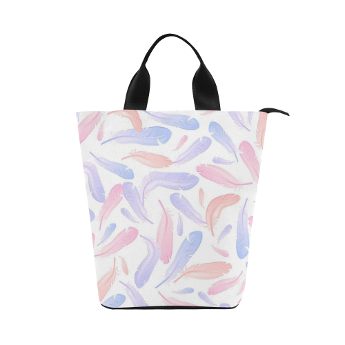 Watercolor Feathers Nylon Lunch Tote Bag (Model 1670)
