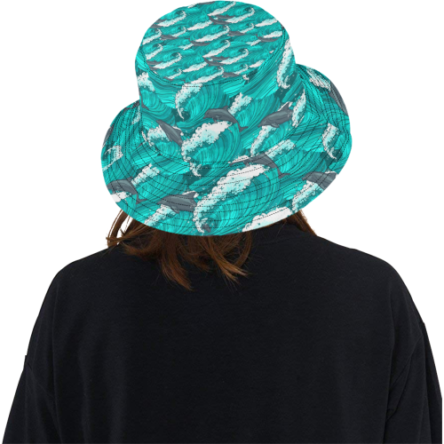 Happy Dolphins All Over Print Bucket Hat