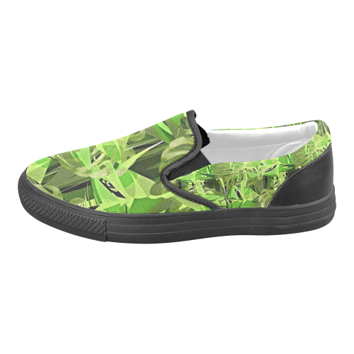 Tropical Jungle Leaves Camouflage Men's Slip-on Canvas Shoes (Model 019)