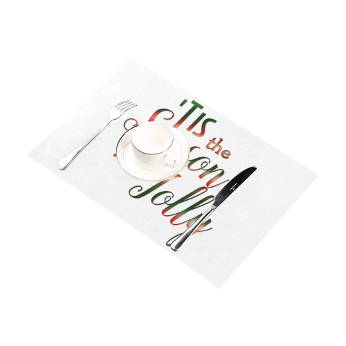 Christmas 'Tis The Season on White Placemat 12’’ x 18’’ (Two Pieces)