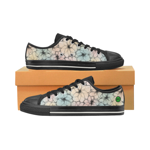 Pastel Flowers. Inspired by the Magic Island of Gotland. Women's Classic Canvas Shoes (Model 018)