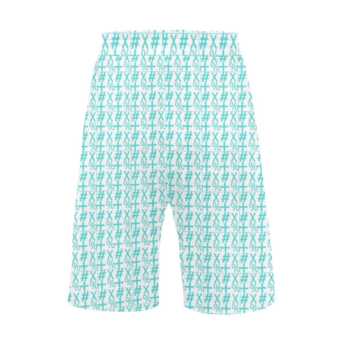 NUMBERS Collection Symbols Teal/White Men's All Over Print Casual Shorts (Model L23)