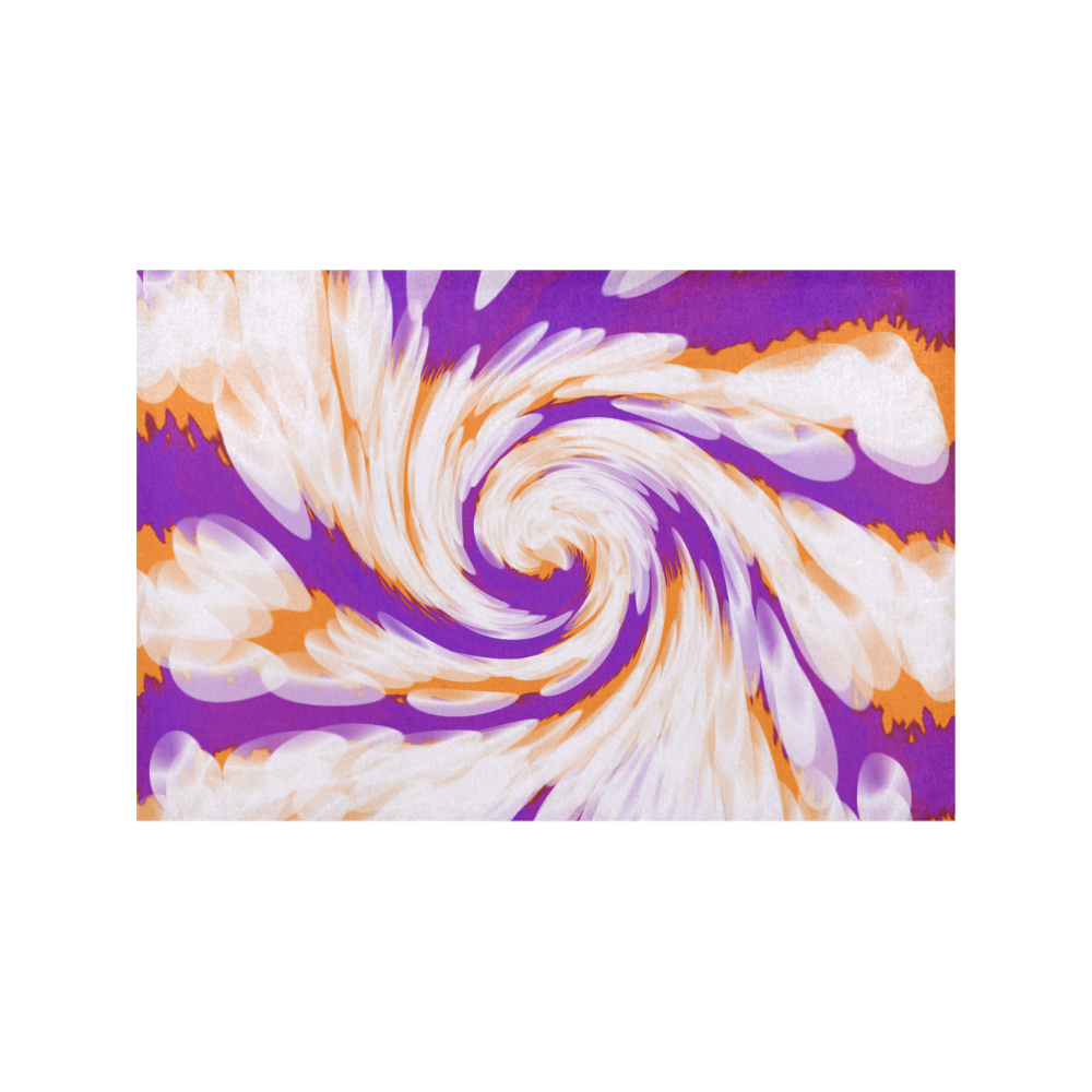 Purple Orange Tie Dye Swirl Abstract Placemat 12’’ x 18’’ (Set of 2)