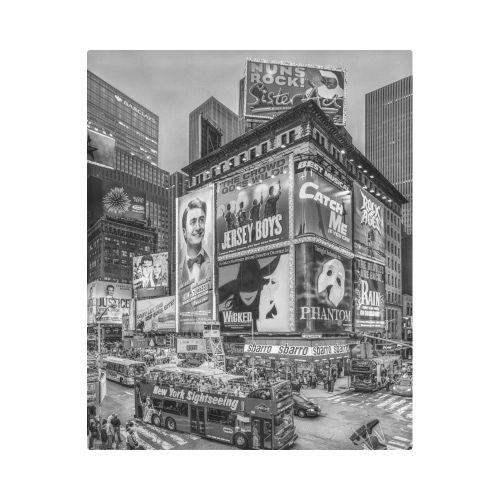 Times Square III Special Finale Edition B&W Duvet Cover 86"x70" ( All-over-print)