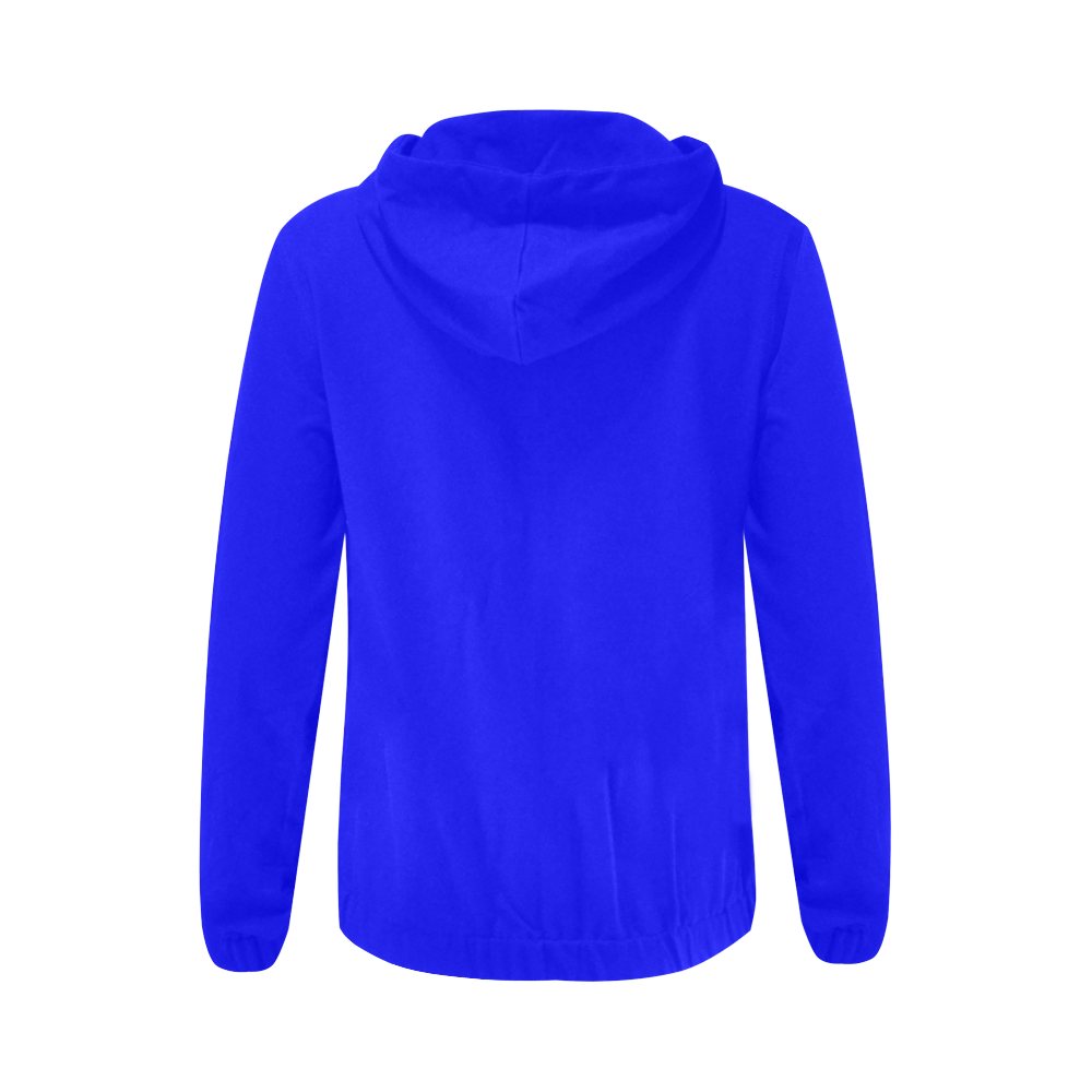 color blue All Over Print Full Zip Hoodie for Women (Model H14)