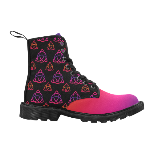 Rainbow Triquetra Pattern Celtic Cheeky Witch Martin Boots for Women (Black) (Model 1203H)
