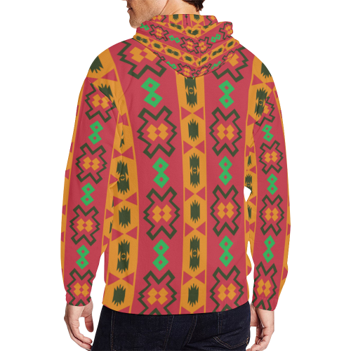 Tribal shapes in retro colors (2) All Over Print Full Zip Hoodie for Men (Model H14)