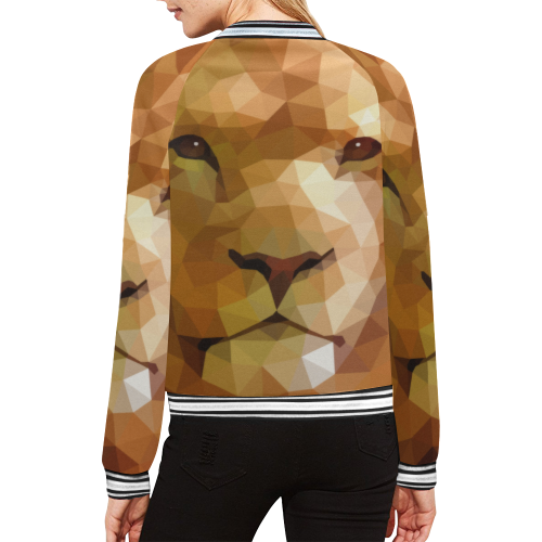 Polymetric Lion All Over Print Bomber Jacket for Women (Model H21)