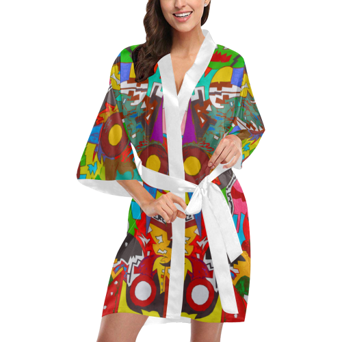AZTEC CALENDAR IN ABSTRACT Kimono Robe