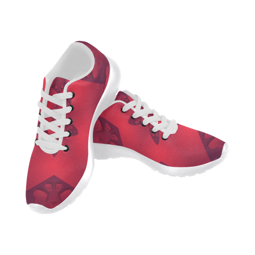Love and Romance Red Star and Hearts Women’s Running Shoes (Model 020)