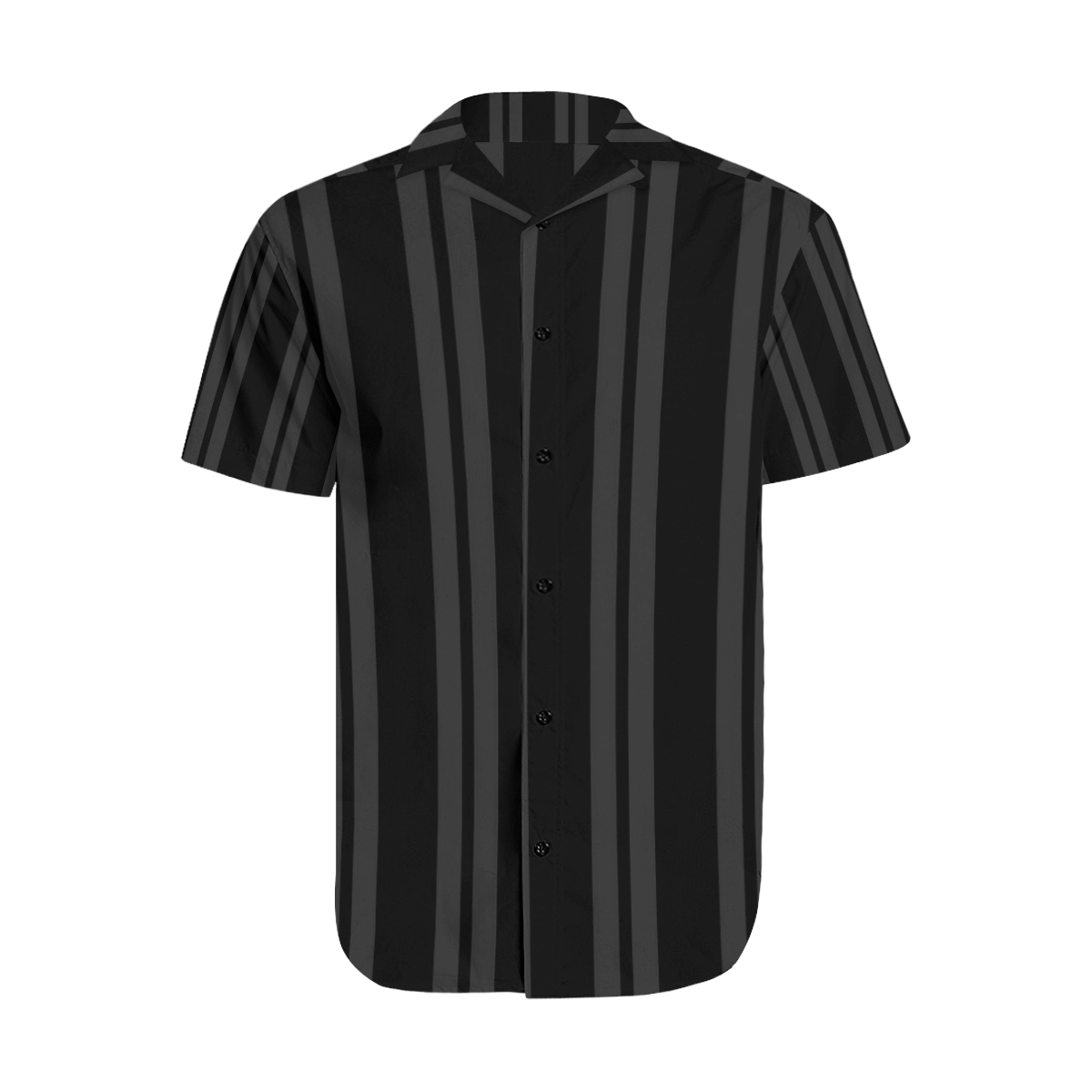 Gray/Black Vertical Stripes Men's Short Sleeve Shirt with Lapel Collar (Model T54)