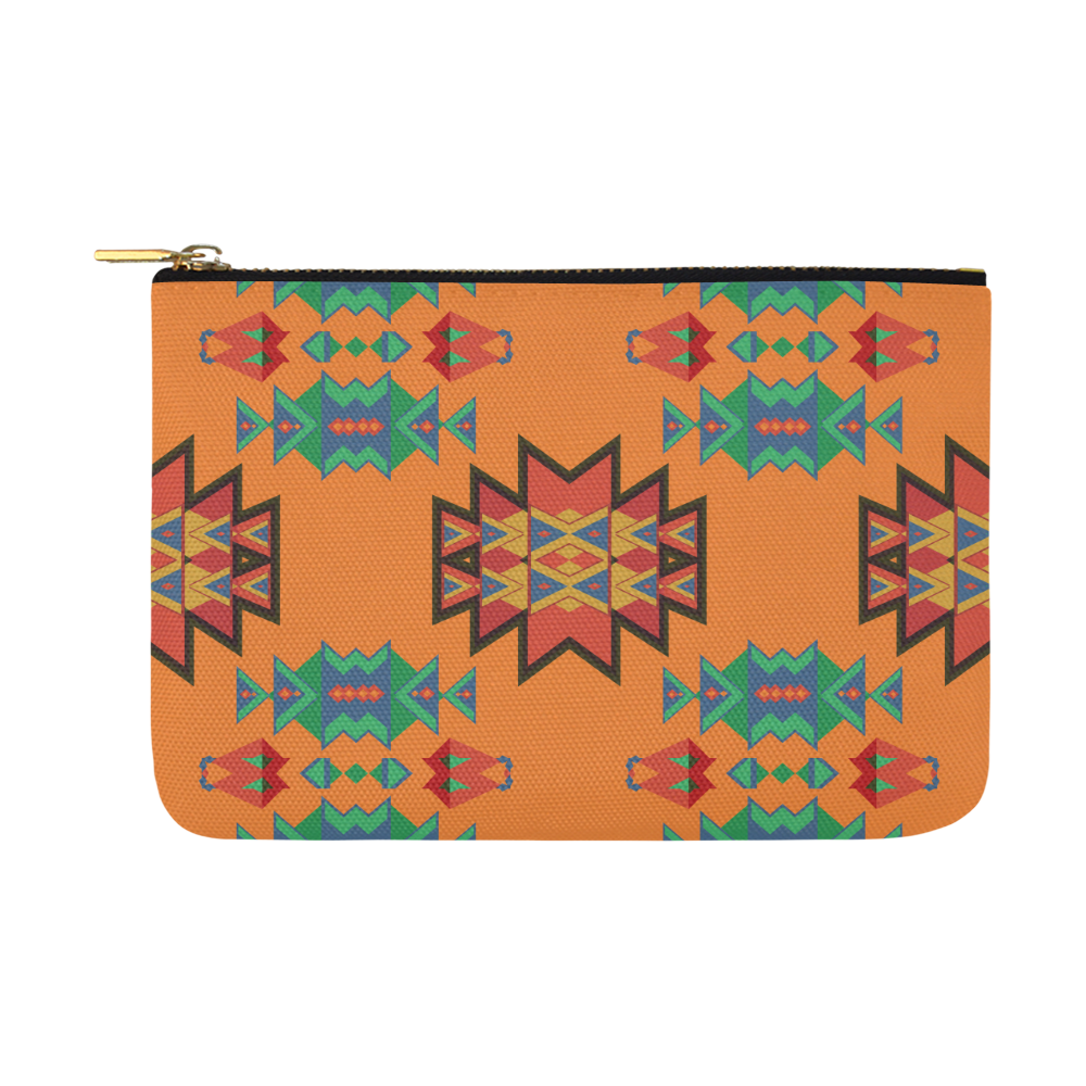 Misc shapes on an orange background Carry-All Pouch 12.5''x8.5''