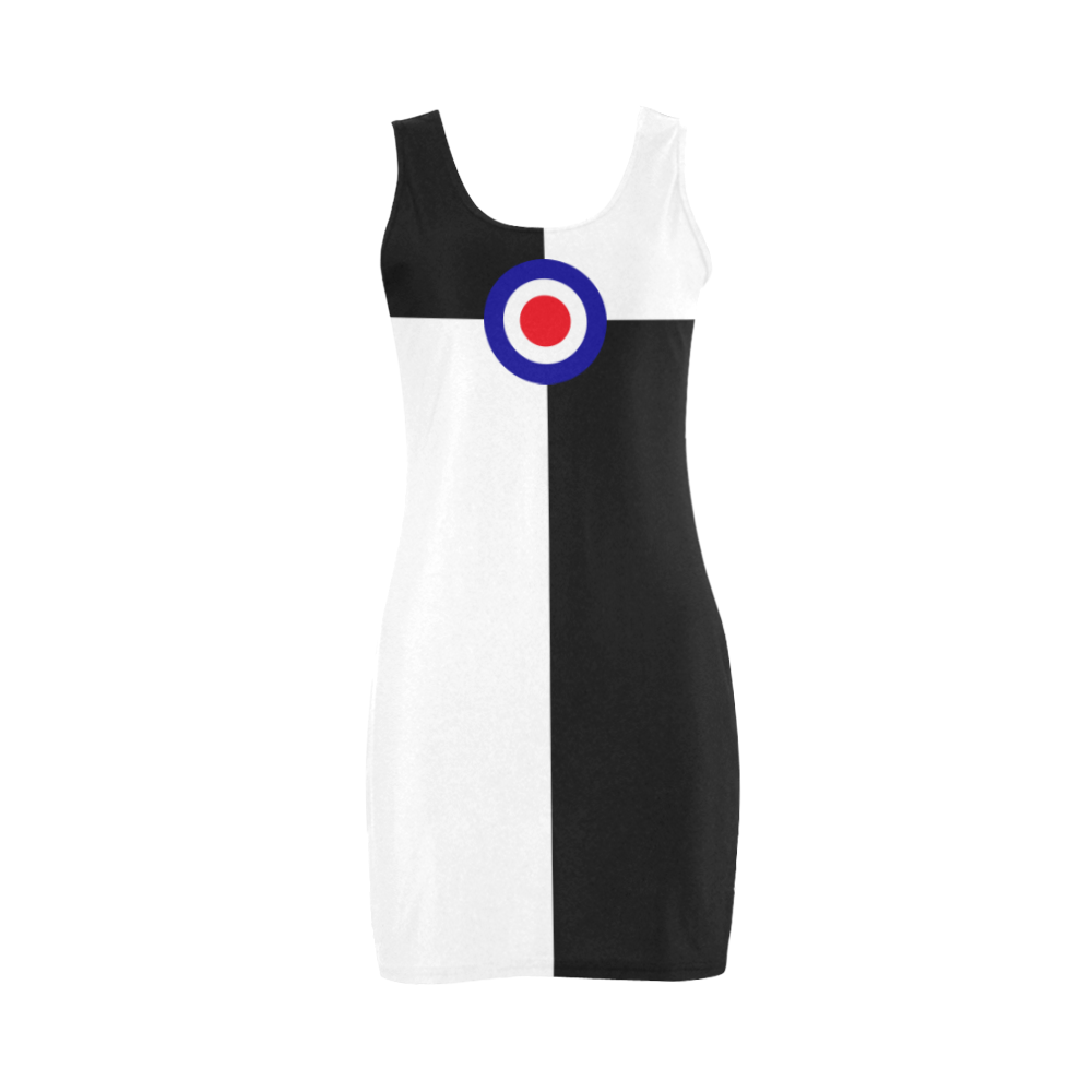 Black and White with Mod Target by ArtformDesigns Medea Vest Dress (Model D06)