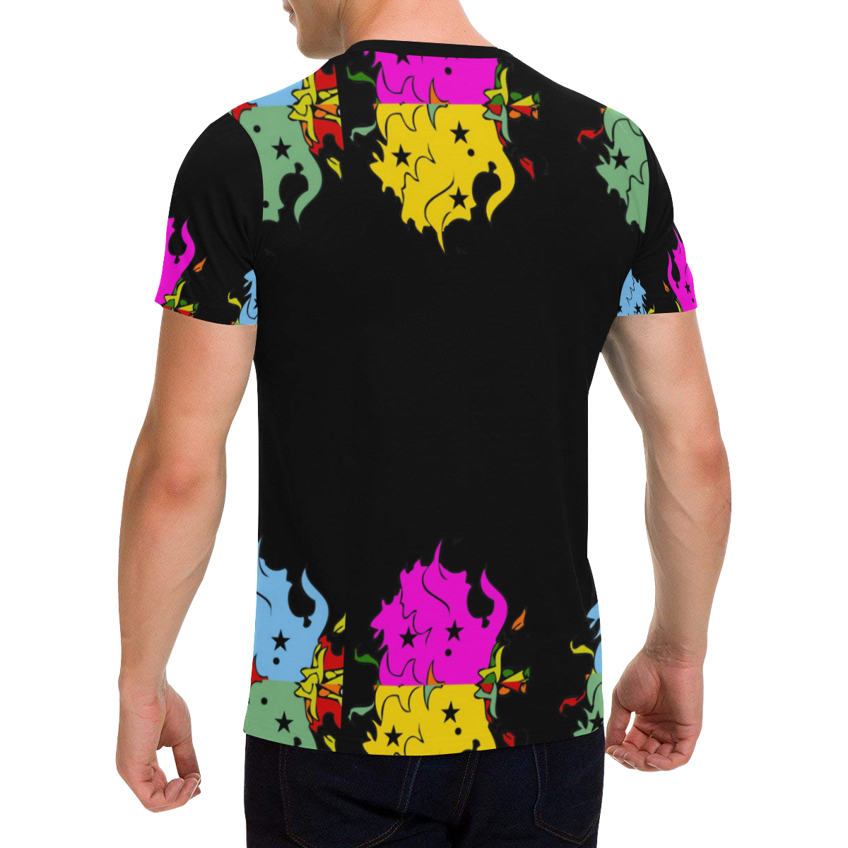 Dragon Popart by Nico Bielow Men's All Over Print T-Shirt with Chest Pocket (Model T56)