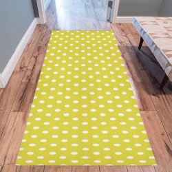 Yellow Polka Dot Area Rug 9'6''x3'3''