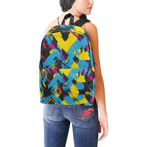 Colorful paint stokes on a black background Unisex Classic Backpack (Model 1673)