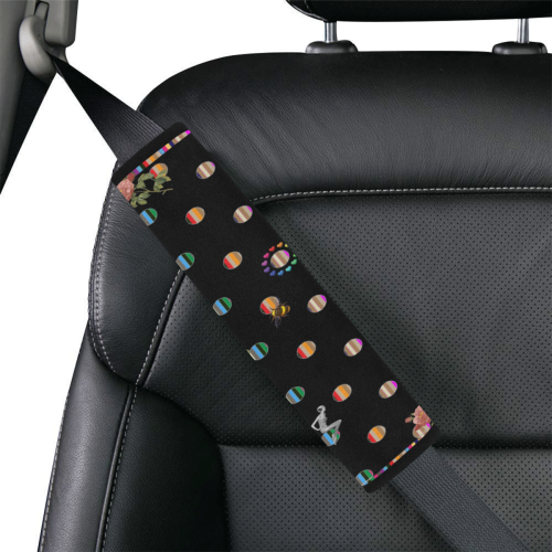 Rainbow Polka Car Seat Belt Cover 7''x12.6''