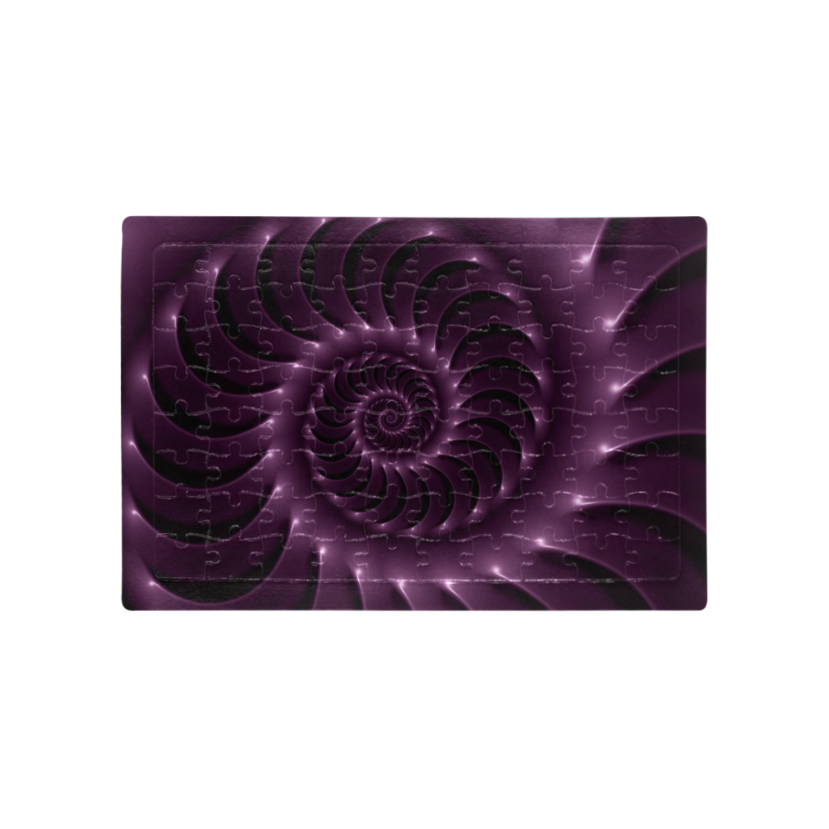 Purple Spiral Fractal Puzzle A4 Size Jigsaw Puzzle (Set of 80 Pieces)