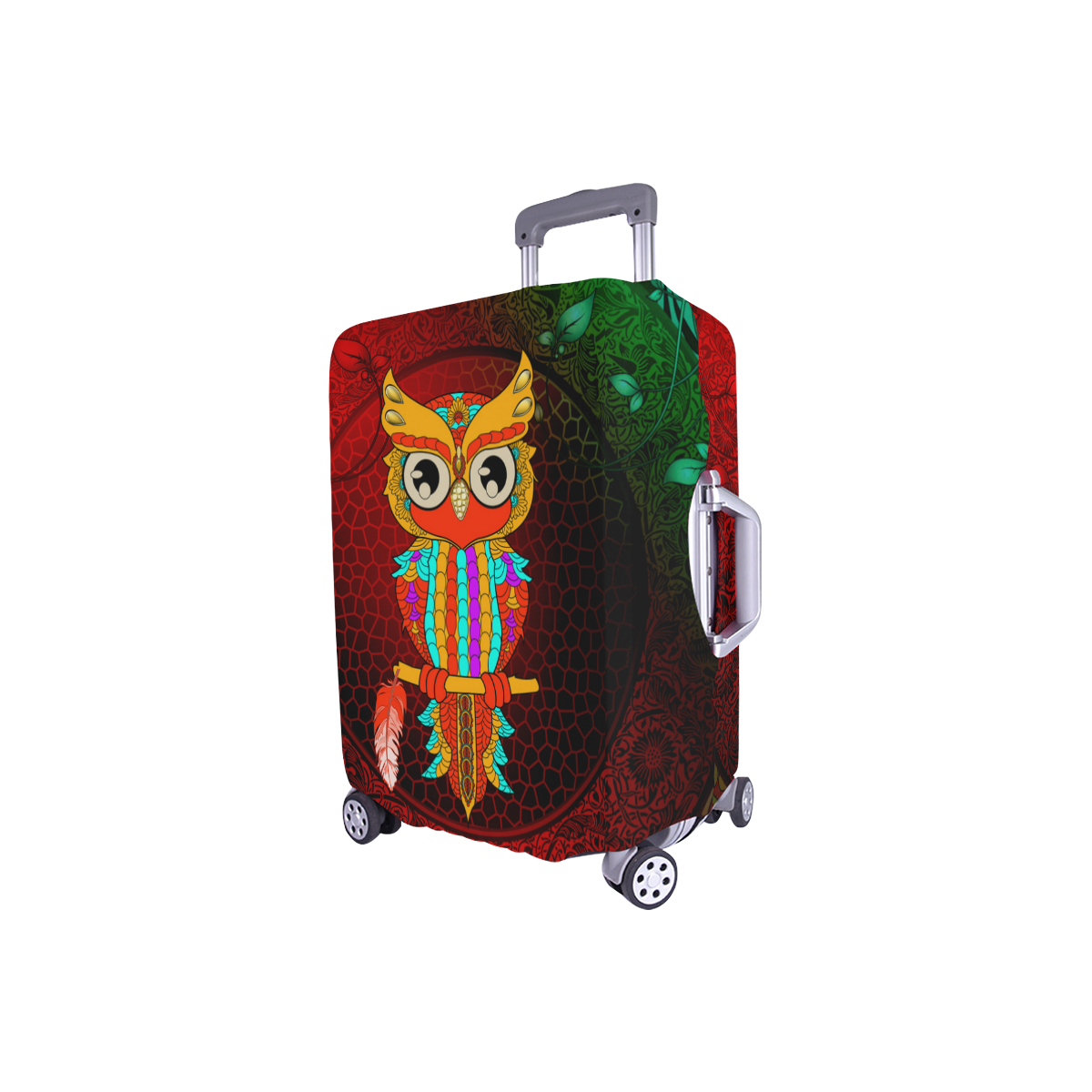 Cute owl, mandala design Luggage Cover/Small 18"-21"