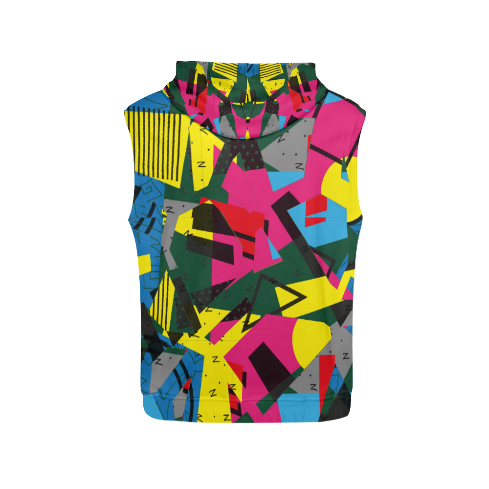 Crolorful shapes All Over Print Sleeveless Hoodie for Men (Model H15)