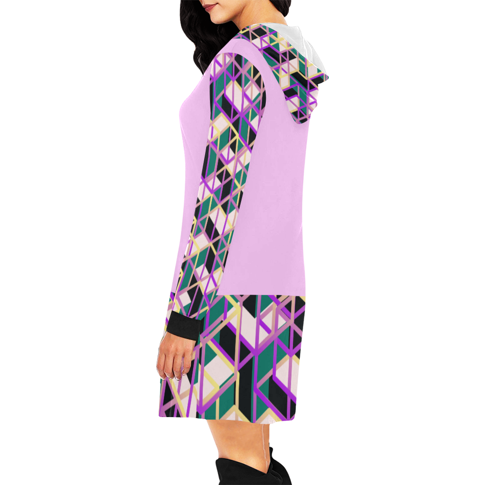 vivid 3d All Over Print Hoodie Mini Dress (Model H27)