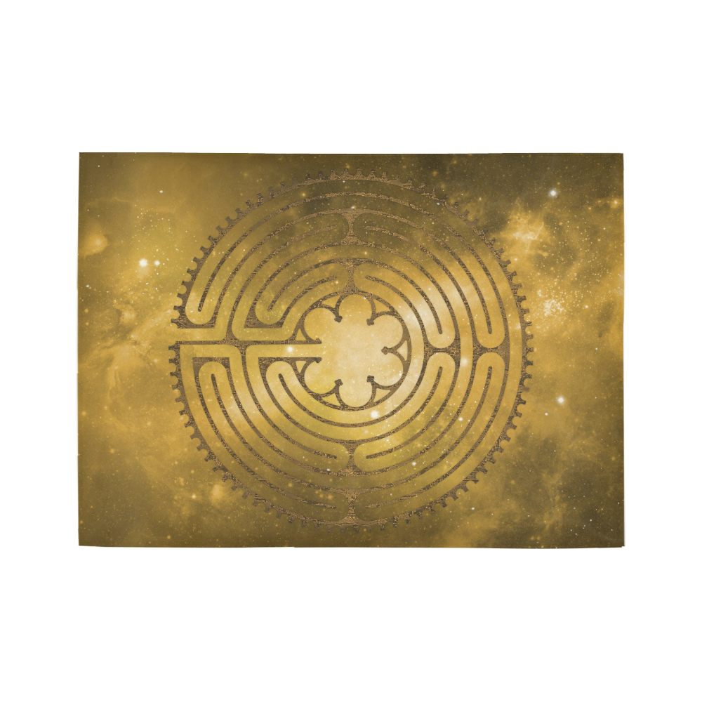 Sacred Geometry Symbol - Chartres Labyrinth 2 Area Rug7'x5'