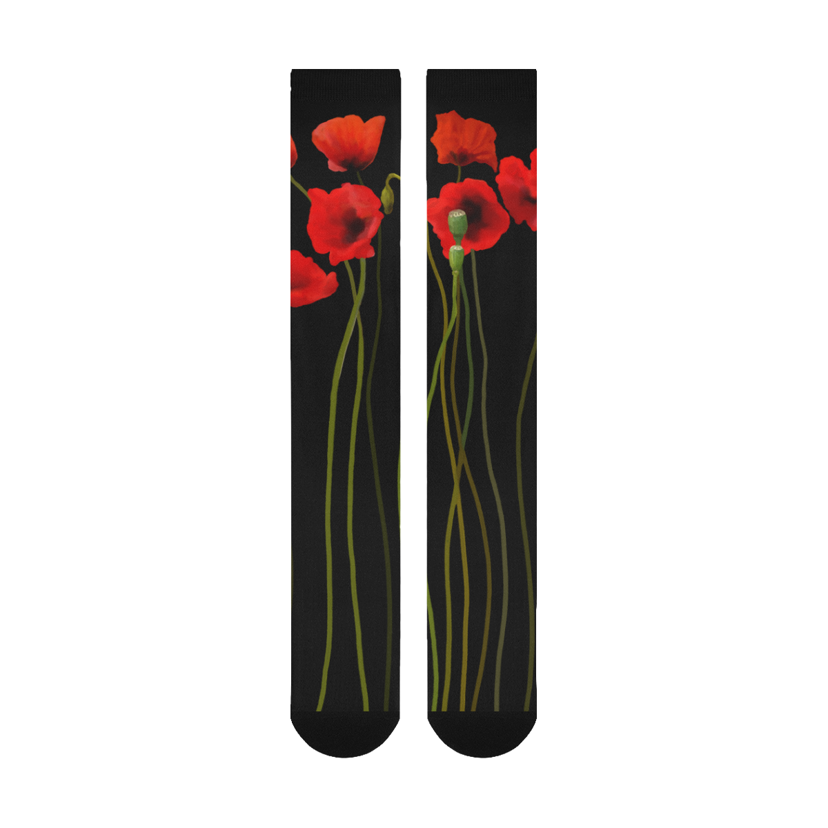 Poppies Floral Design Papaver somniferum Over-The-Calf Socks