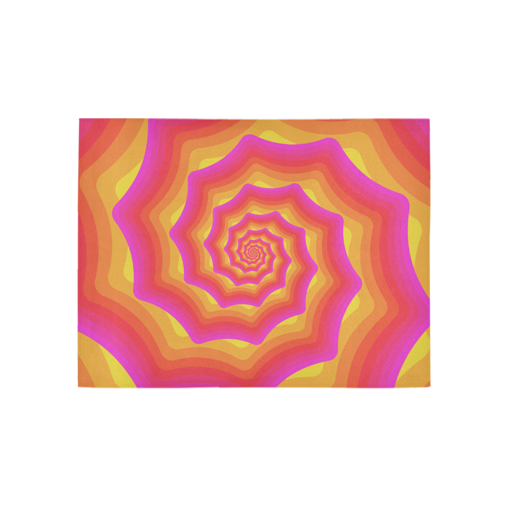 Pink yellow spiral Area Rug 5'3''x4'