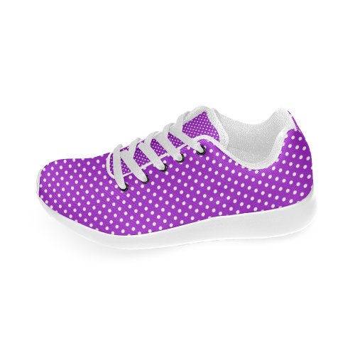 Lavander polka dots Kid's Running Shoes (Model 020)