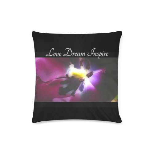 Black: Purple Tulip #LoveDreamInspireCo Custom Zippered Pillow Case 16"x16"(Twin Sides)