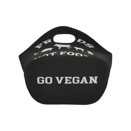 Friends Not Food (Go Vegan) Neoprene Lunch Bag/Small (Model 1669)