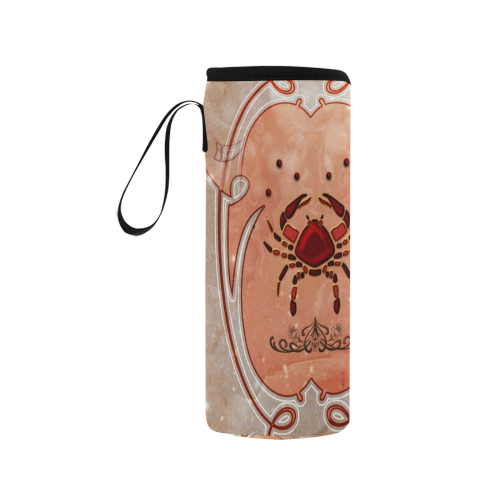 Decorative crab Neoprene Water Bottle Pouch/Medium