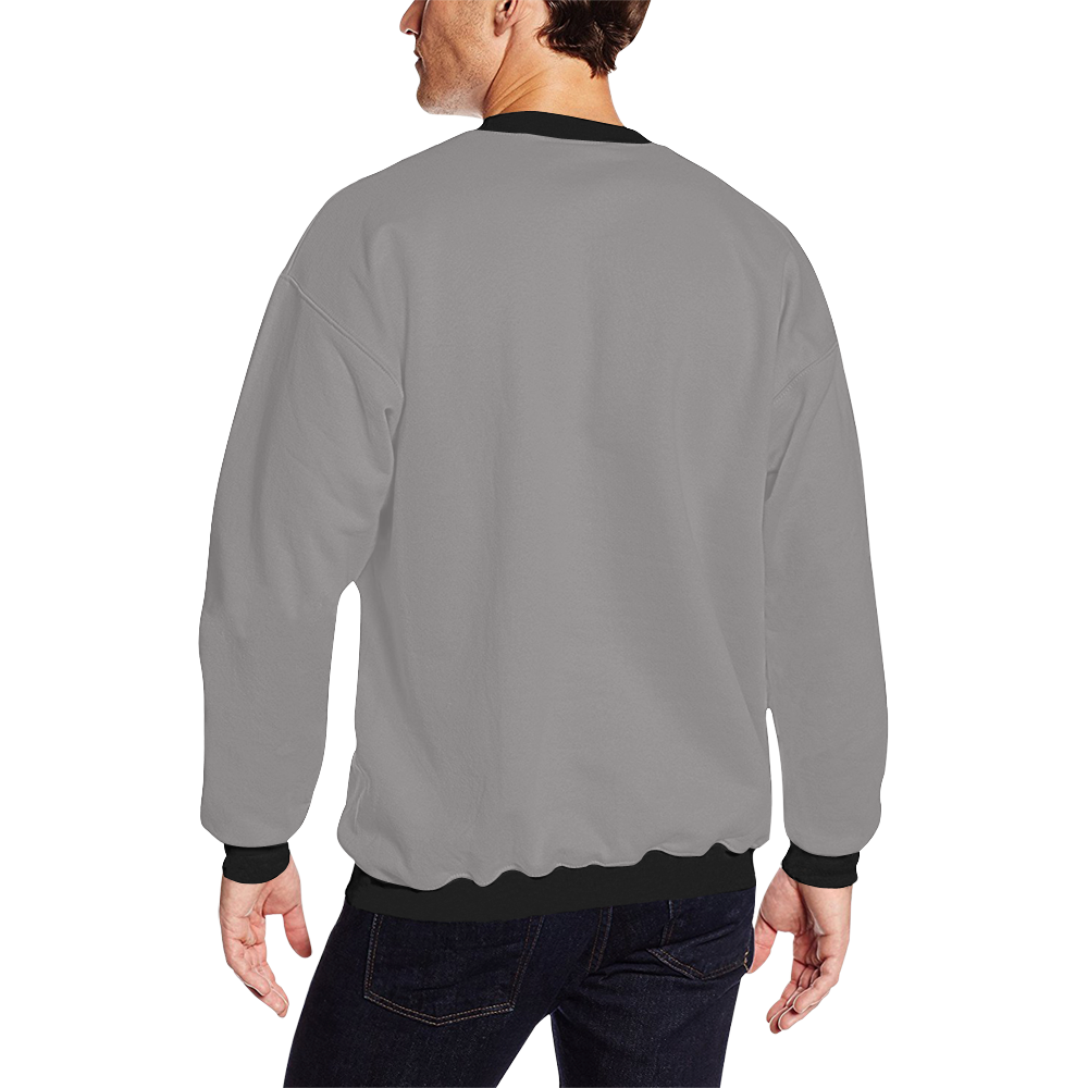 PACE Mens Grey Half Time Sweater Men's Oversized Fleece Crew Sweatshirt (Model H18)