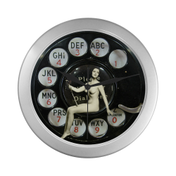 Please Wait for the Dial Tone 2 Silver Color Wall Clock