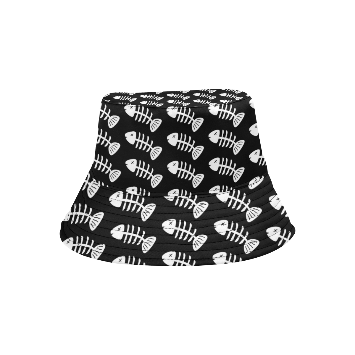 Fish Bones Pattern All Over Print Bucket Hat