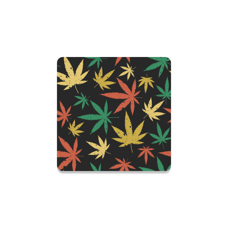 Cannabis Pattern Square Coaster