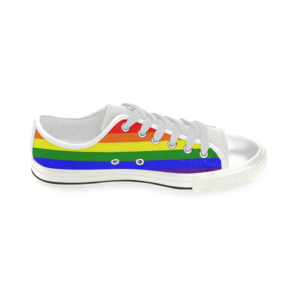 Rainbow Flag (Gay Pride - LGBTQIA+) Low Top Canvas Shoes for Kid (Model 018)