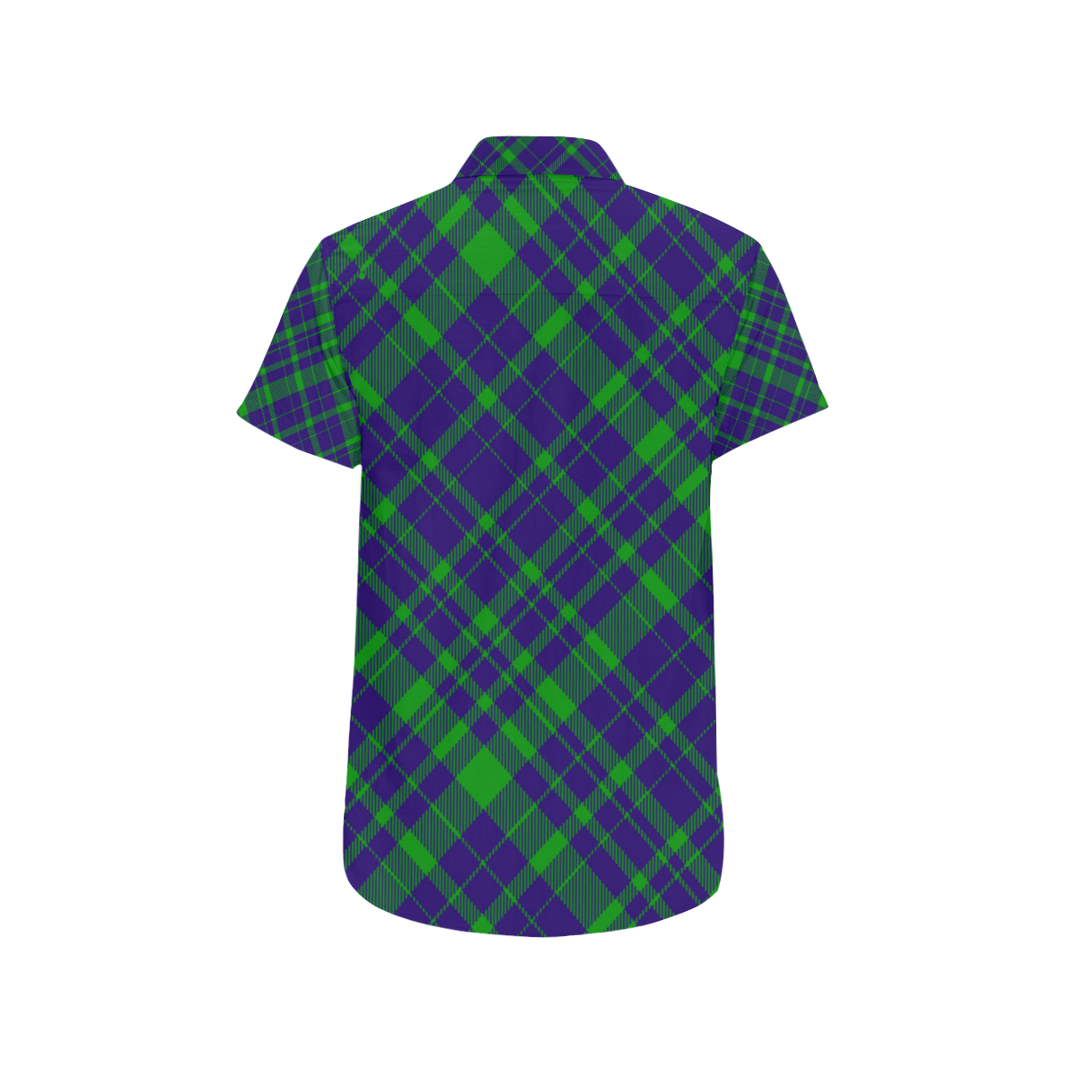 Diagonal Green & Purple Plaid Modern Style Men's All Over Print Short Sleeve Shirt/Large Size (Model T53)