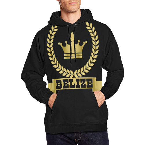 Belize Hoodie Gold Crown All Over Print Hoodie for Men (USA Size) (Model H13)