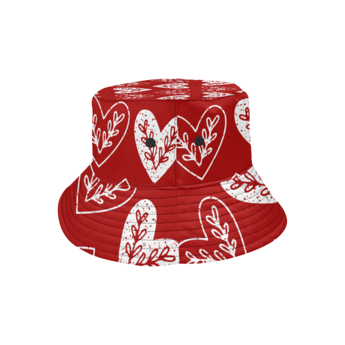 Folki Heart All Over Print Bucket Hat for Men