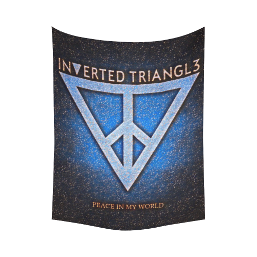 Occult Inverted Triangle Space Black Light Cotton Linen Wall Tapestry 60"x 80"