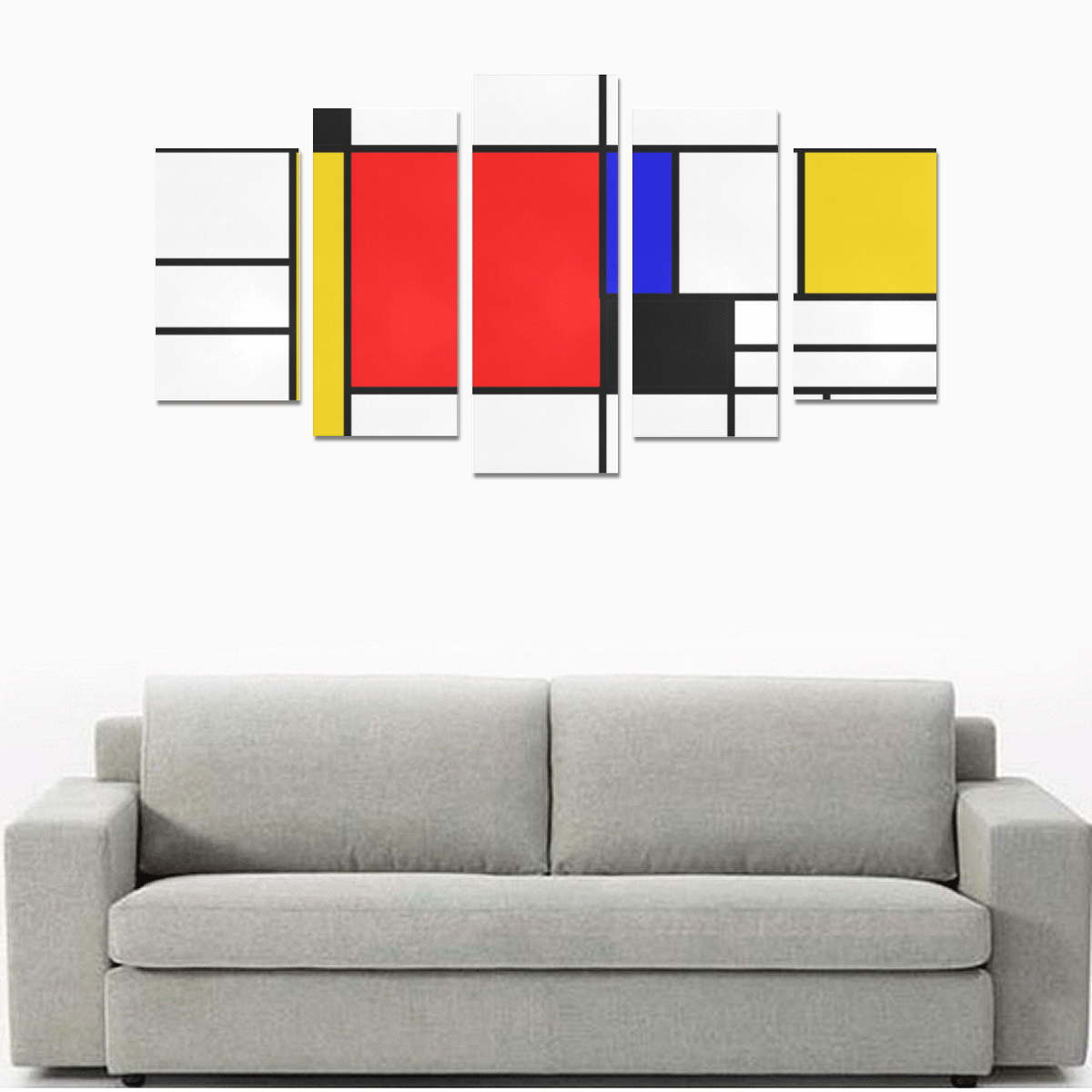 Bauhouse Composition Mondrian Style Canvas Print Sets A (No Frame)