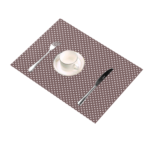 Chocolate brown polka dots Placemat 14’’ x 19’’ (Set of 2)