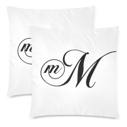 Alphabet M by Jera Nour Custom Zippered Pillow Cases 18"x 18" (Twin Sides) (Set of 2)