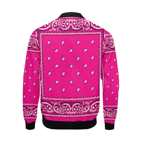 KERCHIEF PATTERN PINK All Over Print Bomber Jacket for Men/Large Size (Model H19)