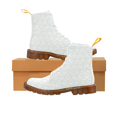 Hearts green white Martin Boots For Women Model 1203H