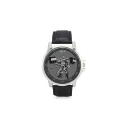 Bodybuilder Custom Watch by MacAi Unisex Stainless Steel Leather Strap Watch(Model 202)