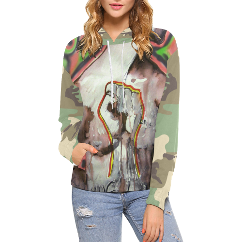 tpac-camo All Over Print Hoodie for Women (USA Size) (Model H13)